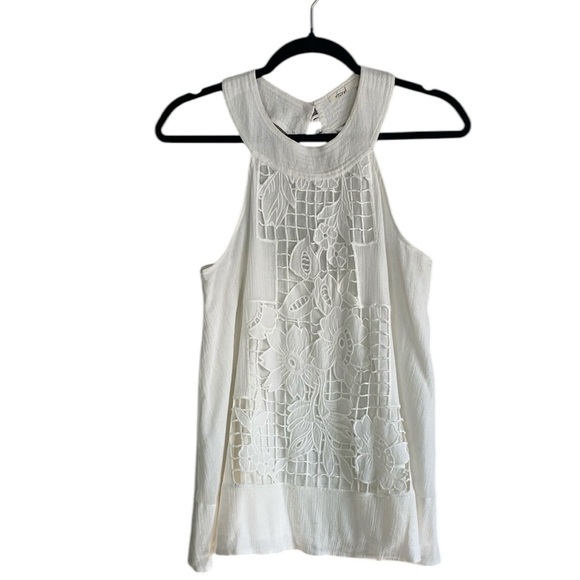 Anthropologie white lace sleeveless blouse - Picture 1 of 8